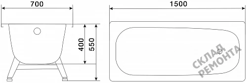Фото Ванна стальная ВИЗ Antika Сома 150*70  купить в Ростове-на-Дону: цена, описание, фото. Интернет-магазин 7
