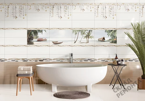 Фото Вставка Alma Ceramica Айленд DWA11ALD424 разноцветный 200*600 – купить в Ростове-на-Дону: цена, описание, фото. Интернет-магазин 2