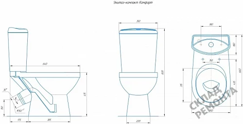 Фото Унитаз компакт напольный Rosa Комфорт купить в Ростове-на-Дону: цена, описание, фото. Интернет-магазин 3
