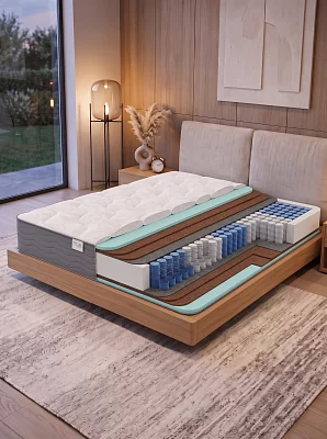 Матрас ортопедический двусторонний EcoSleep Prime Four (чехол серый трикотаж Extra-LAX)