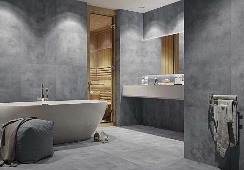 Фото Керамогранит матовый Steppe Ceramics Concrete Antracite серый 600*600*9 – купить в Ростове-на-Дону: цена, описание, фото. Интернет-магазин 3