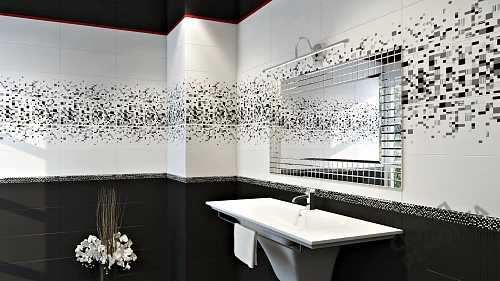 Фото Бордюр Cersanit Sindy SB7H231, черный 440*40 – купить в Ростове-на-Дону: цена, описание, фото. Интернет-магазин 2