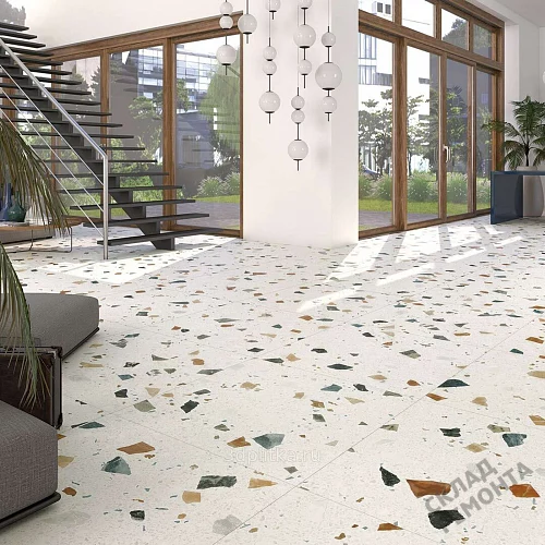 Фото Керамогранит матовый Steppe Ceramics Chips White белый 600*600*9 – купить в Ростове-на-Дону: цена, описание, фото. Интернет-магазин 3